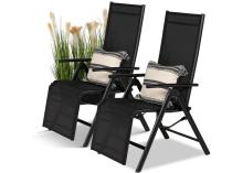 Rozkładane leżaki ogrodowe Moku - aluminium - Black 2szt.