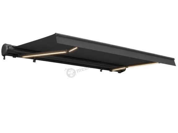 OUTLET - Automatyczna duża markiza na taras z oświetleniem LED 495x300 TEO - Grafit