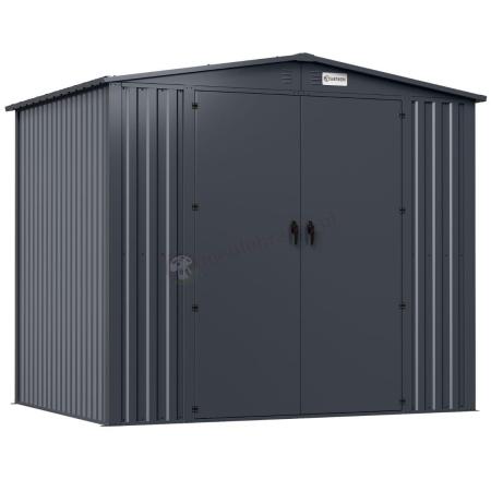 Schowek ogrodowy blaszany Hartt Plus 240x180x205cm - z drzwiami na zawiasach - Antracyt A16
