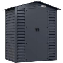 Wzmacniany domek narzędziowy metalowy Dettel Plus 180x120x205cm - drzwi na zawiasach - Antracite A16