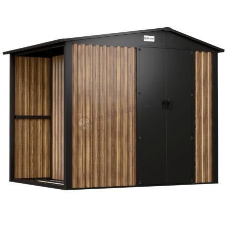 Domek ogrodowy z drewutnią z drzwiami na zawiasach Wartt Plus 240x180x200cm - Wooden