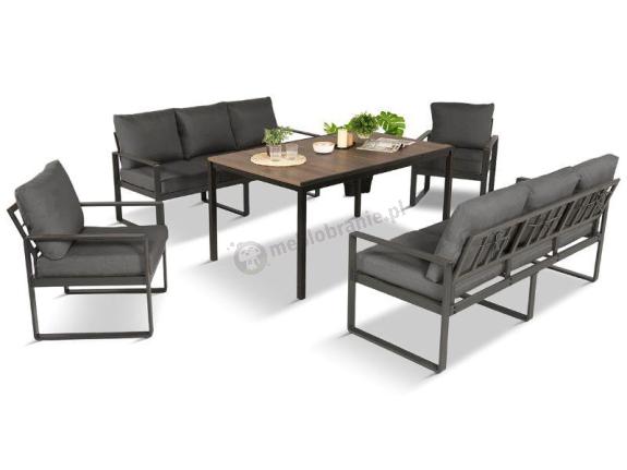 Zestaw obiadowy do ogrodu z dwiema sofami Panaon Grande Prime DG