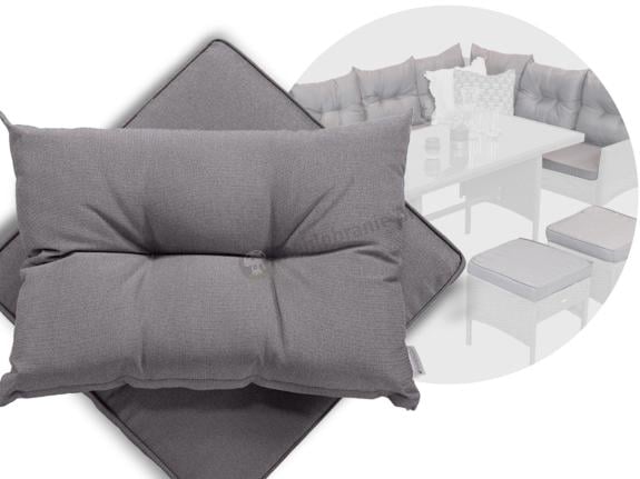 Komplet poduszek zamiennych do mebli Perata Corner+ 1 fotel - 7x siedzisko 8x oparcie - Grey
