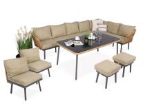 Narożnik boho 240x240cm z dwoma fotelami Postigo Corner XXL Nature