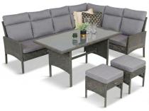 Zestaw narożnik ogrodowy z wyokim oparciem i dużym stołem Lirata Corner – Anthracite