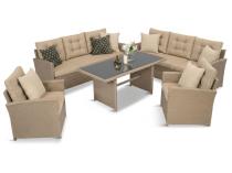 Zestaw mebli technorattanowych z 2 sofami Cofete Grande – Natural Cofete 2.0