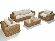 Wypoczynkowe meble premium z technorattanu z sofą i fotelami Savino