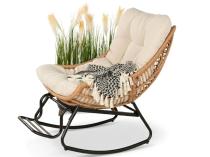 Fotel bujany ogrodowy technorattanowy w stylu boho Torgiano - Brown