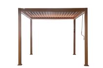 Drewniana pergola tarasowa z oświetleniem LED 3x3 Nefir 2.0 - Woodlook