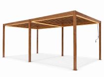 Duża pergola ogrodowa z lamelami i LED 4x6 wolnostojąca Nefir 2.0 - Woodlook