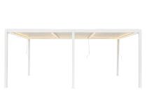Duża aluminiowa pergola ogrodowa 3x6 z lamelami i oświetleniem LED Lufel 2.0 - White