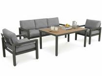 Aluminiowe meble ogrodowe z wysokim stołem obiadowym Calamba Dining - Grey