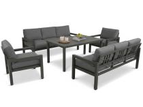 Aluminiowy zestaw mebli z wysokim stołem obiadowym Calamba Grande - Antracite