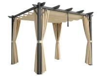 Pergola ogrodowa stalowa Hiro 3x3 z zasłonami w zestawie