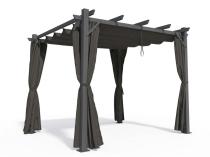 OUTLET - Pergola ogrodowa wolnostojąca z zasłonami Hiro 3x3 - Grey