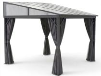 Pergola tarasowa przyścienna Tilo 3x3 dach poliwęglan + zasłony i moskitiery