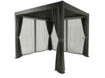 Pergola ogrodowa lamelowa 3x3 Nefir 2.0 Antracyt z zasłonami i moskitierą, Gartwerk