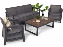 Zestaw ogrodowy z podnoszonym stolikiem Scali Max Lyon grafit / walnut