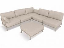 Nowoczesne meble modułowe na taras Salve 5 Midi Beige Cashmere