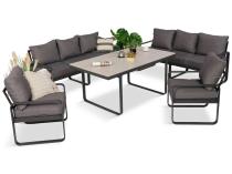 Komplet mebli ogrodowych dla 8 osób - sofy 175cm, fotele, stół obiadowy 160cm - Panaon Grande GG