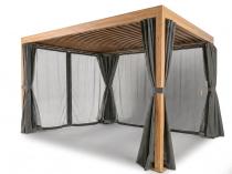 Pergola tarasowa drewniana 2x4 + zasłony+ moskitiery Nefir 2.0 - Woodlook