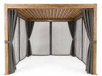 Pergola tarasowa w kolorze drewna Nefir 2.0 3x3 + zasłony+ moskitiery - Woodlook