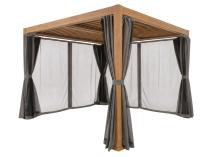 Pergola lamelowa z zasłonami i moskitierą Nefir 2.0 4x4 - Woodlook
