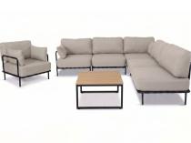 Meble modułowe na taras w stylu loft Salve Beige 5 Plus ze stolikiem