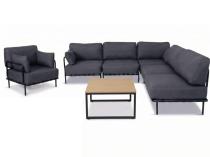 Meble modułowe na taras w stylu loft Salve Slate 5 Plus + stolik