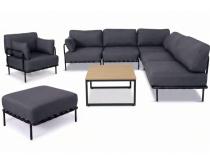 Meble modułowe premium na 7 osób Salve Slate 5 Comfort + stolik