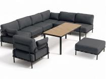 Meble modułowe metalowe 8 elementów Salve Slate 6 Comfort ze stolikiem