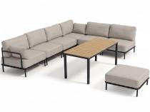 Modułowe meble tarasowe wypoczynkowe Salve 6 Midi Beige ze stolikiem