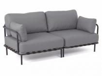 Sofa ogrodowa modułowa w stylu loft Salve Pewter - 2 moduły