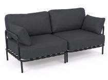Elegancka sofa dwuosobowa modułowa Salve Slate na taras - 2 elementy