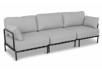 Sofa dla 3 osób w stylu loft Salve Chrome