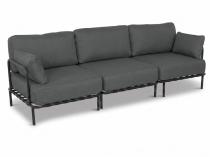 Elegancka sofa trzyosobowa modułowa Salve Slate na taras - 3 elementy